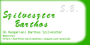 szilveszter barthos business card